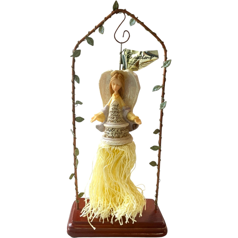 Enesco Foundations Floating Angel Ornament Stand Karen Hahn Luke 2:10 Christmas